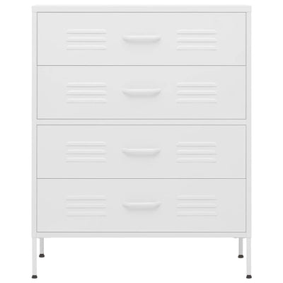 Chest of Drawers White 80x35x101.5 cm Steel