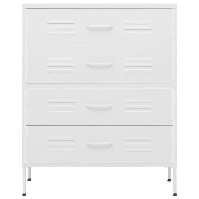 Chest of Drawers White 80x35x101.5 cm Steel