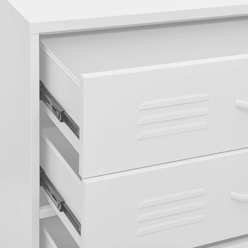 Chest of Drawers White 80x35x101.5 cm Steel