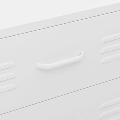 Chest of Drawers White 80x35x101.5 cm Steel