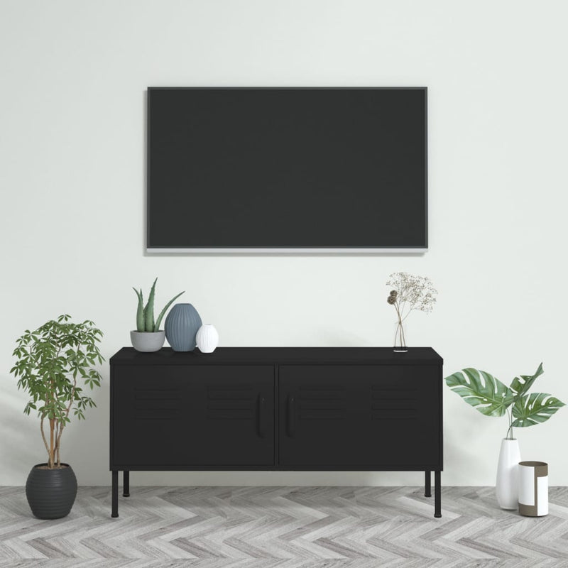 TV Cabinet Black 105x35x50 cm Steel