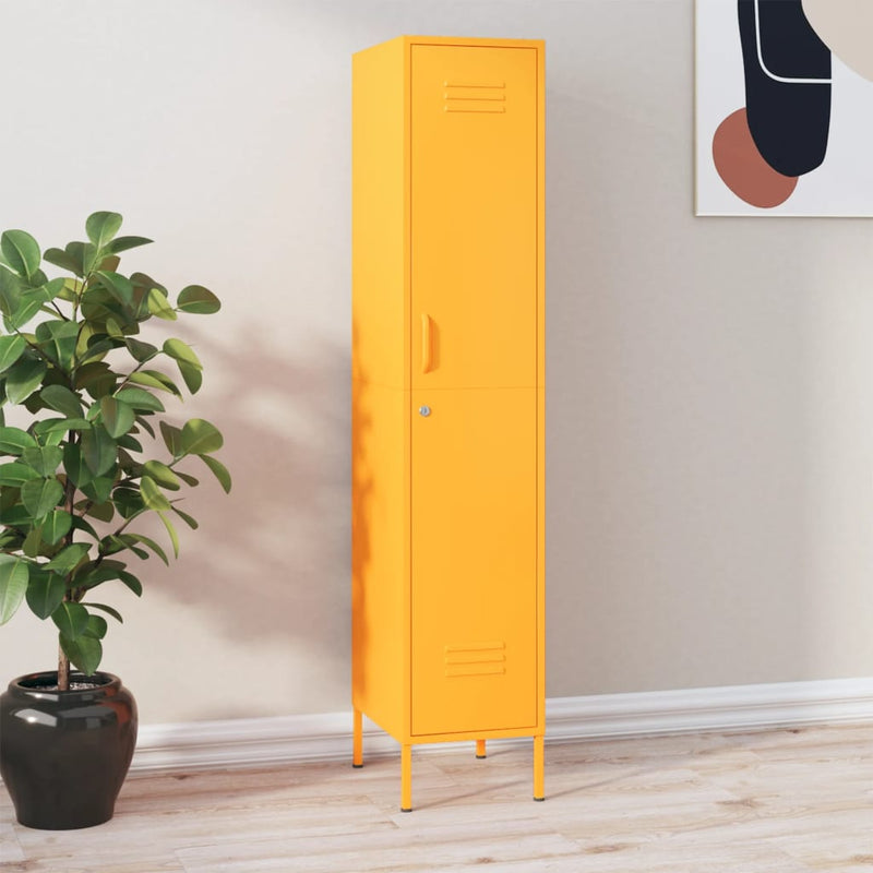 Locker Cabinet Mustard Yellow 35x46x180 cm Steel