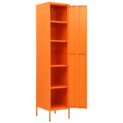 Locker Cabinet Orange 35x46x180 cm Steel