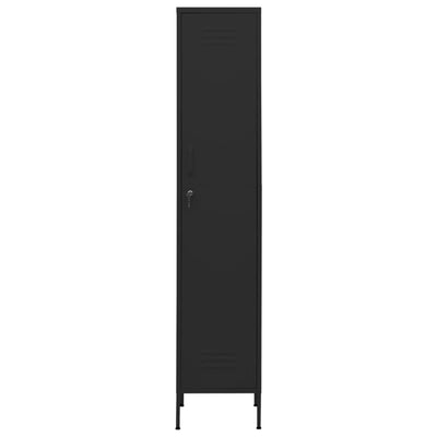 Locker Cabinet Black 35x46x180 cm Steel