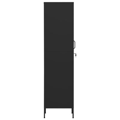 Locker Cabinet Black 35x46x180 cm Steel