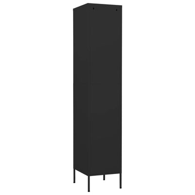 Locker Cabinet Black 35x46x180 cm Steel