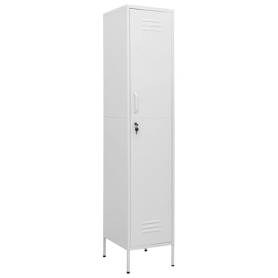 Locker Cabinet White 35x46x180 cm Steel