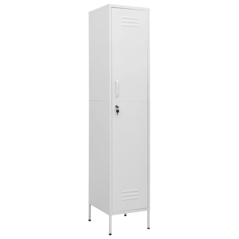 Locker Cabinet White 35x46x180 cm Steel