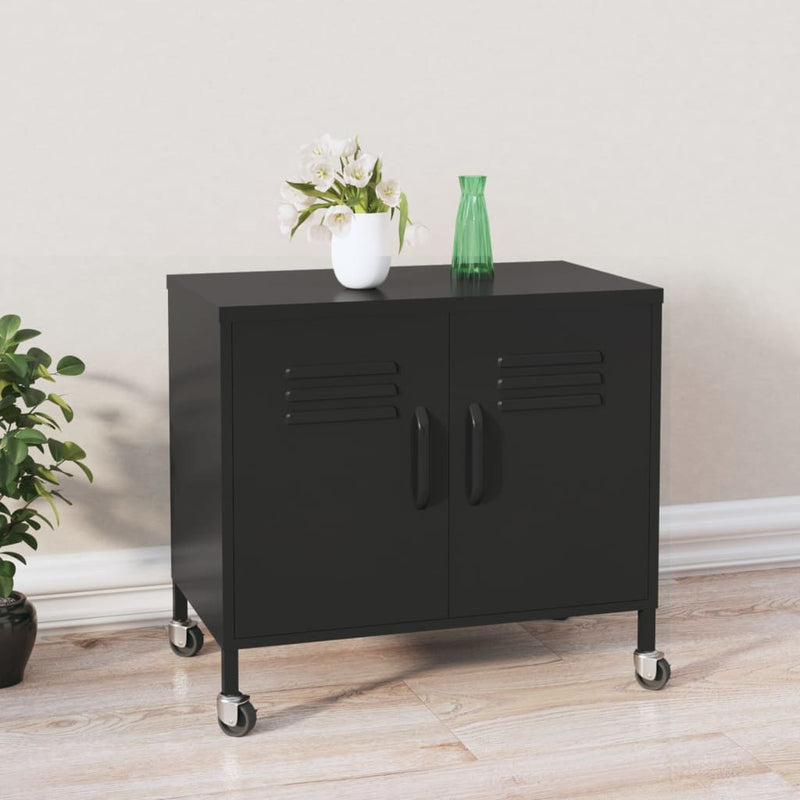 Storage Cabinet Black 60x35x56 cm Steel