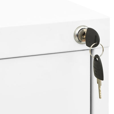 Filing Cabinet White 46x62x72.5 cm Steel