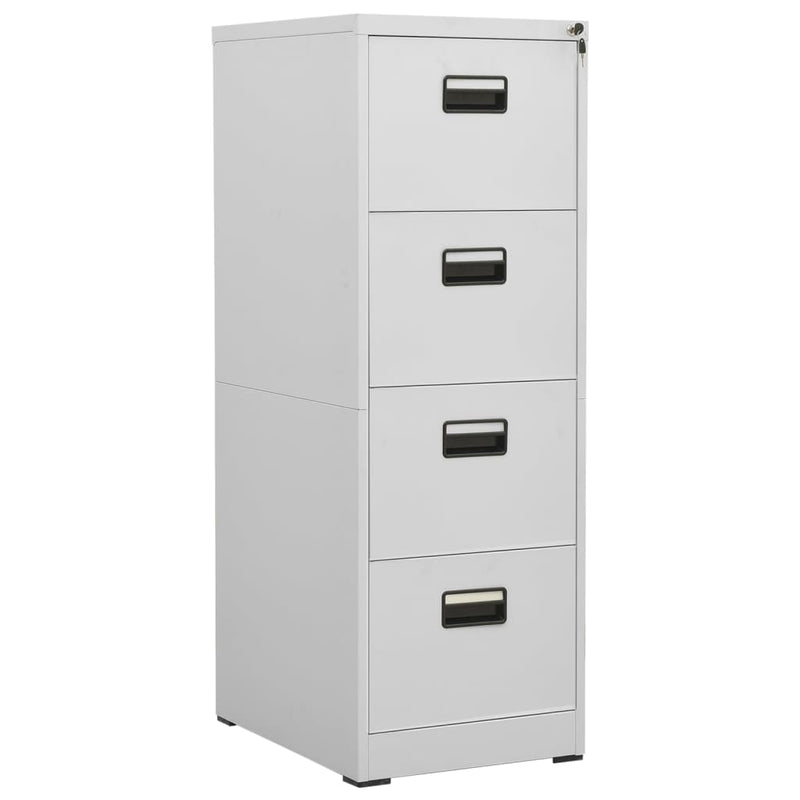 Filing Cabinet Light Grey 46x62x133 cm Steel