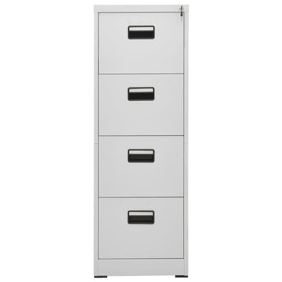 Filing Cabinet Light Grey 46x62x133 cm Steel