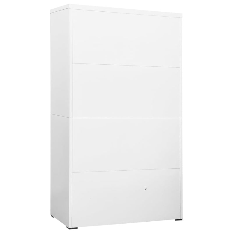 Filing Cabinet White 90x46x164 cm Steel