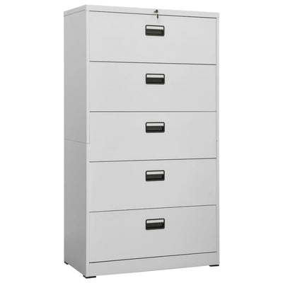 Filing Cabinet Light Grey 90x46x164 cm Steel