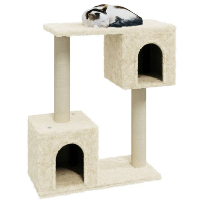 Cat Tree with Sisal Scratching Posts Cream 60 cm