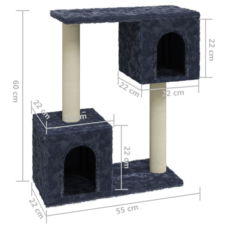 Cat Tree with Sisal Scratching Posts Dark Grey 60 cm