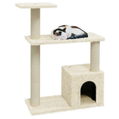 Cat Tree with Sisal Scratching Posts Cream 70 cm