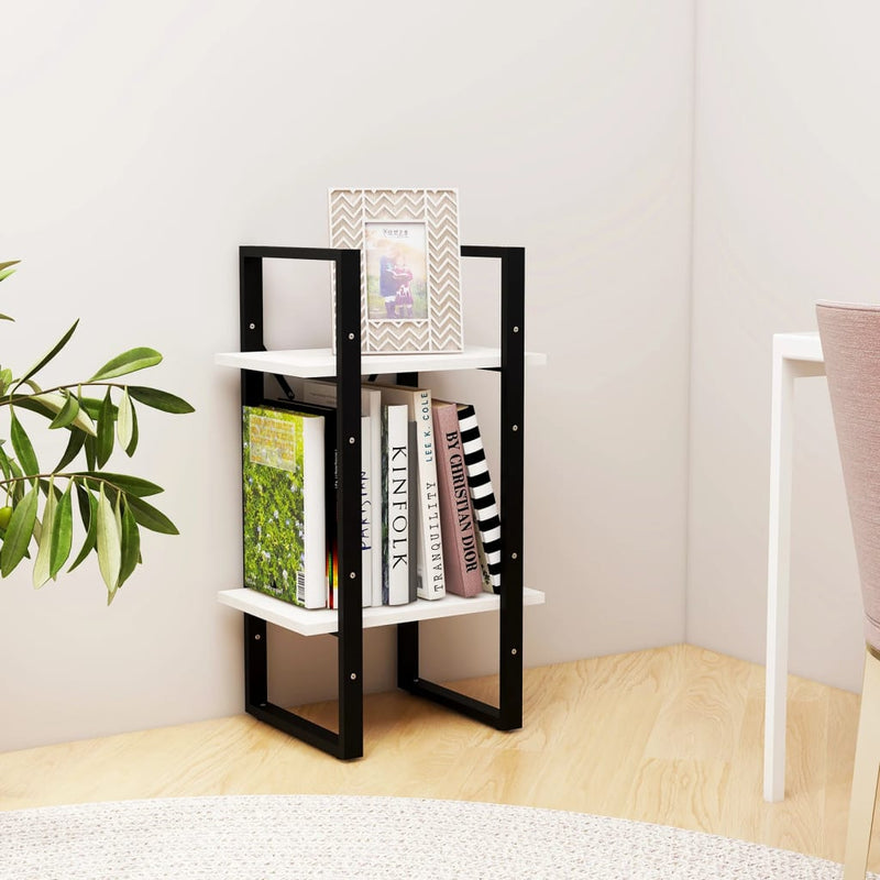 2-Tier Book Cabinet White 40x30x70 cm Solid Pine Wood