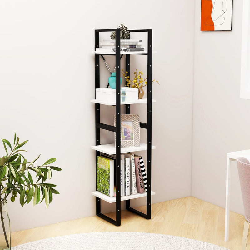 4-Tier Book Cabinet White 40x30x140 cm Solid Pine Wood