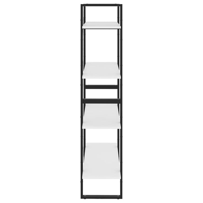 4-Tier Book Cabinet White 80x30x140 cm Engineered Wood