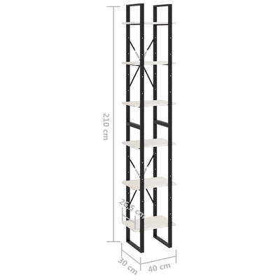 High Cabinet White 40x30x210 cm Solid Pine Wood