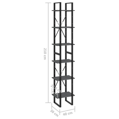 High Cabinet Grey 40x30x210 cm Solid Pine Wood