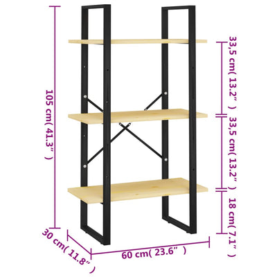 Storage Shelf 60x30x105 cm Solid Pine Wood