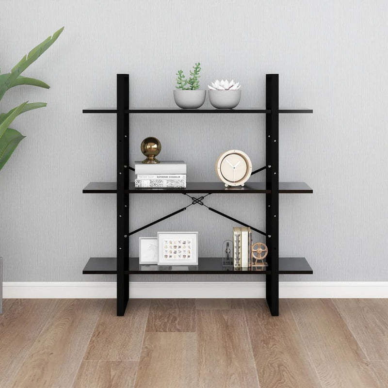 Book Cabinet Black 100x30x105 cm Engineered Wood