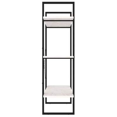 3-Tier Book Cabinet White 100x30x105 cm Solid Pine Wood