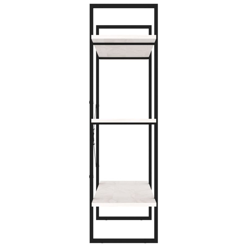 3-Tier Book Cabinet White 100x30x105 cm Solid Pine Wood