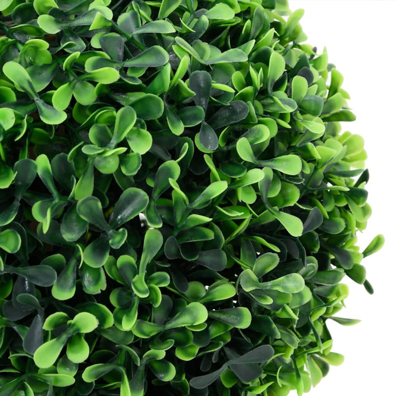 Artificial Boxwood Plants 2 pcs with Pots Ball Shaped Green 27 cm