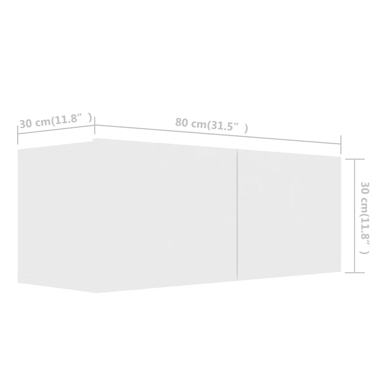 4 Piece TV Cabinet Set White Engineered Wood