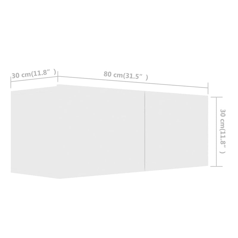 8 Piece TV Cabinet Set White Engineered Wood