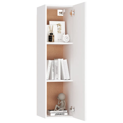 6 Piece TV Cabinet Set White Engineered Wood