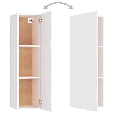 6 Piece TV Cabinet Set White Engineered Wood