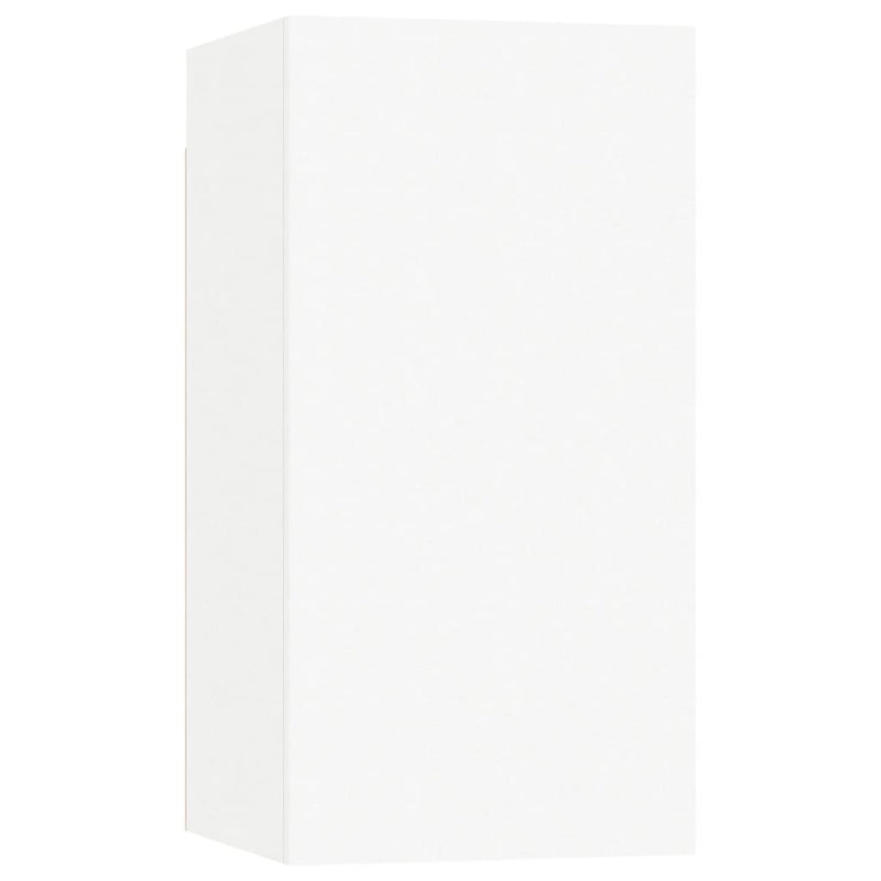 4 Piece TV Cabinet Set White Engineered Wood