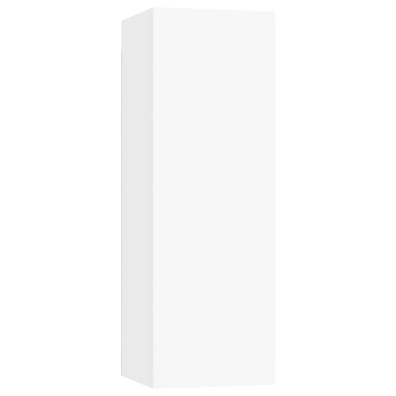 4 Piece TV Cabinet Set White Engineered Wood
