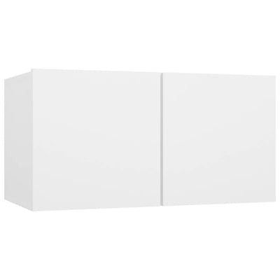 2 Piece TV Cabinet Set White Engineered Wood