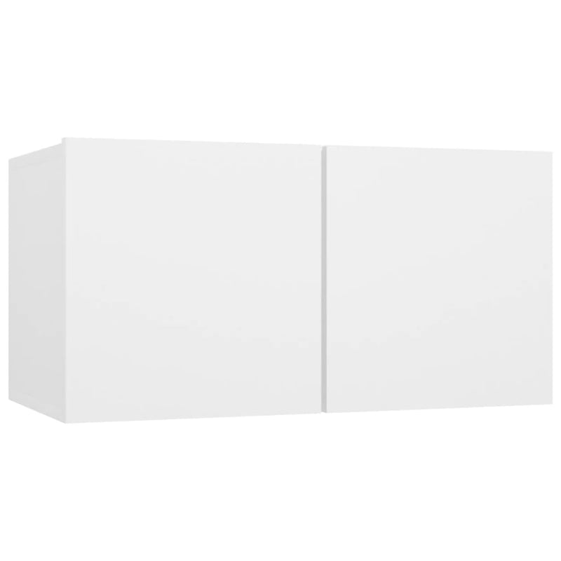 2 Piece TV Cabinet Set White Engineered Wood