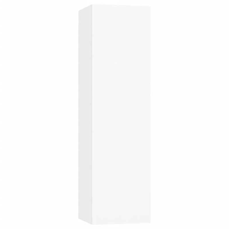 7 Piece TV Cabinet Set White Engineered Wood