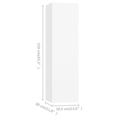 TV Cabinets 4 pcs White 30.5x30x110 cm Engineered Wood