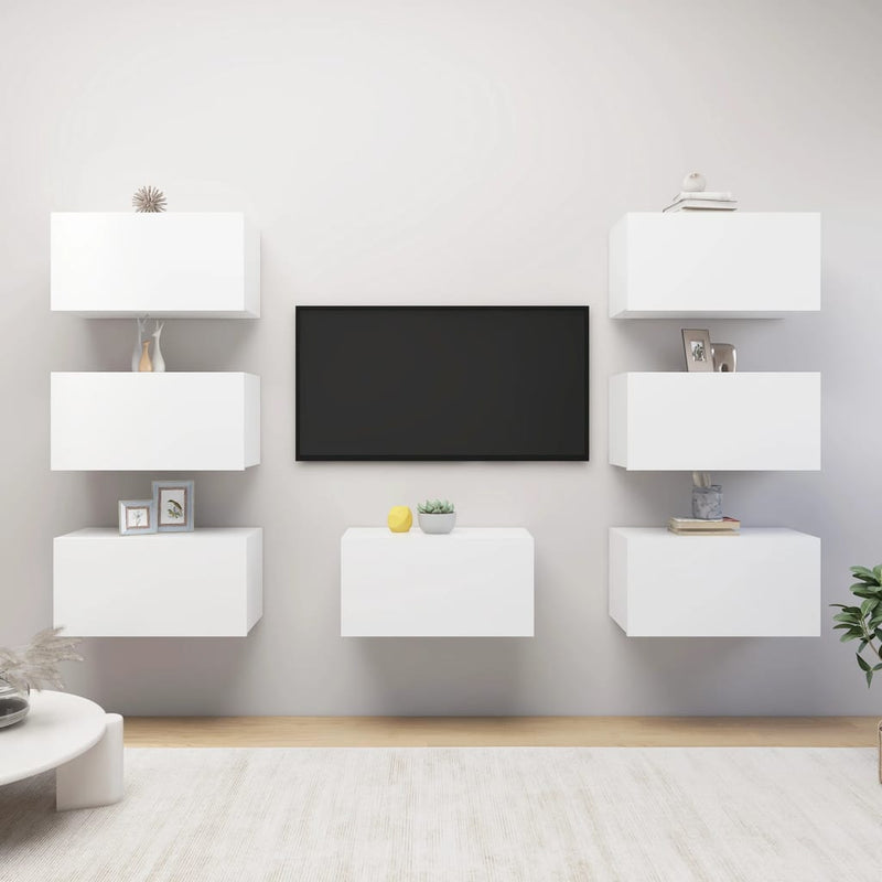 TV Cabinets 7 pcs White 30.5x30x60 cm Engineered Wood