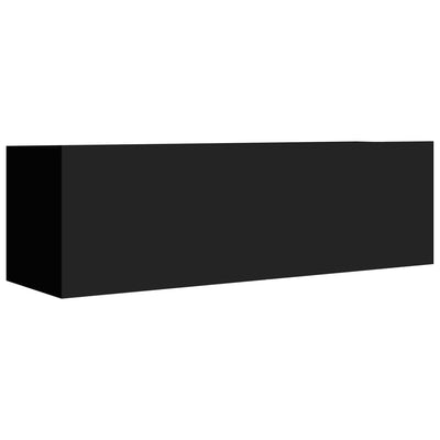 4 Piece TV Cabinet Set Black Engineered Wood