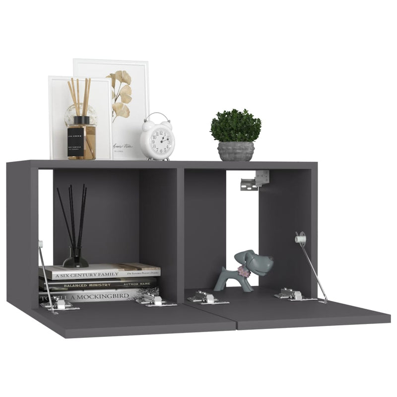 5 Piece TV Cabinet Set Grey Engineered Wood