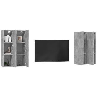 TV Cabinets 4 pcs Concrete Grey 30.5x30x110 cm Engineered Wood