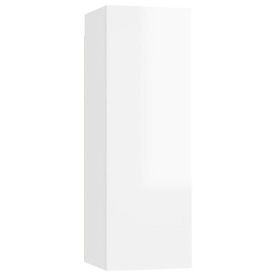 3 Piece TV Cabinet Set High Gloss White Engineered Wood