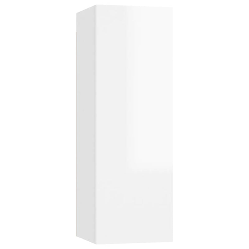 3 Piece TV Cabinet Set High Gloss White Engineered Wood