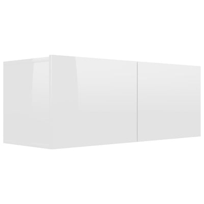 3 Piece TV Cabinet Set High Gloss White Engineered Wood