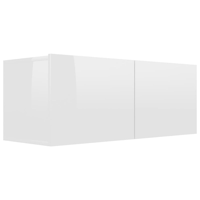 3 Piece TV Cabinet Set High Gloss White Engineered Wood