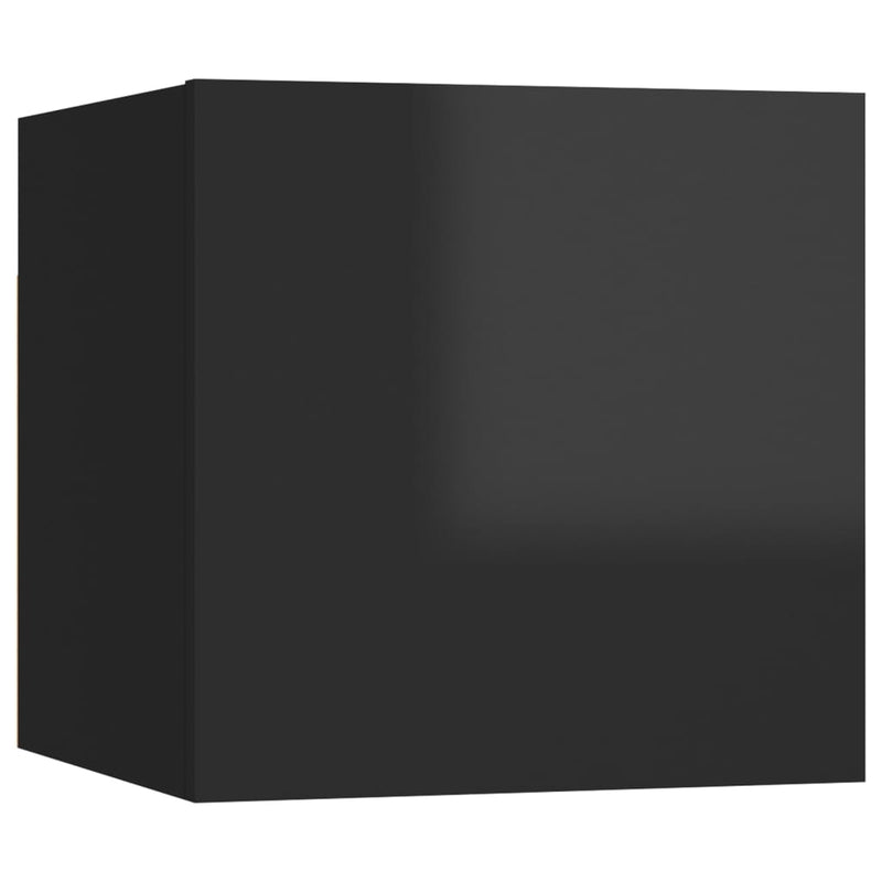 Wall Mounted TV Cabinets 8 pcs High Gloss Black 30.5x30x30 cm